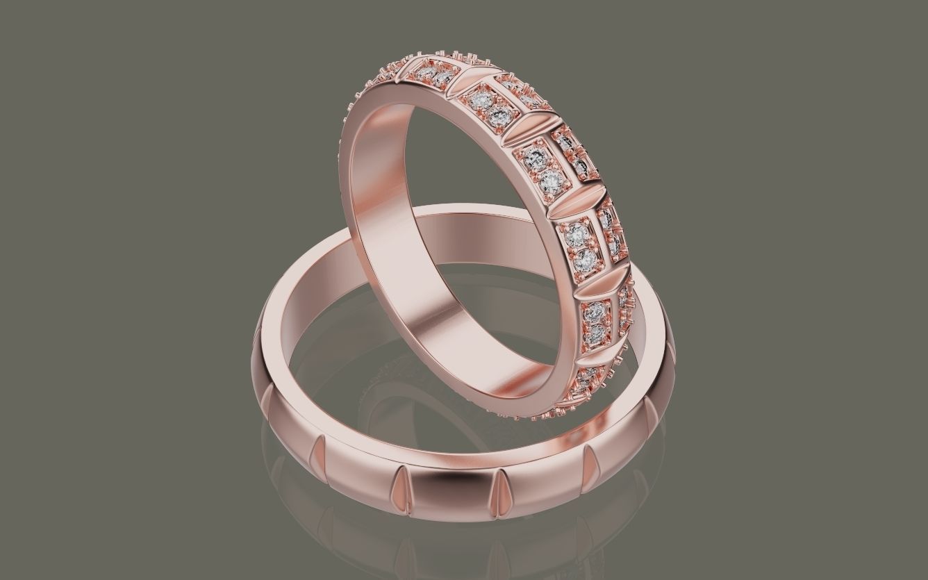 Wedding ring 0081 3D print model_5