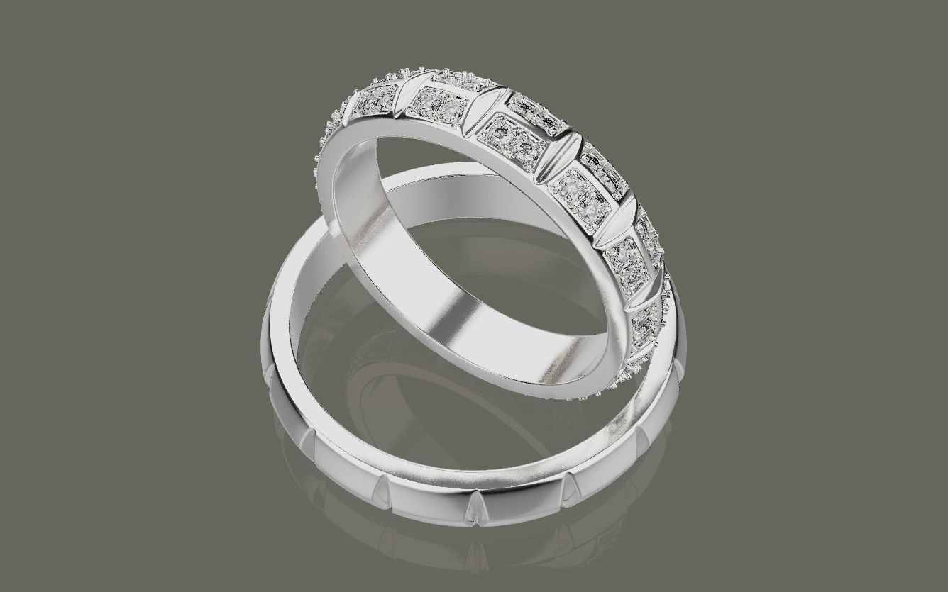 Wedding ring 0081 3D print model_14