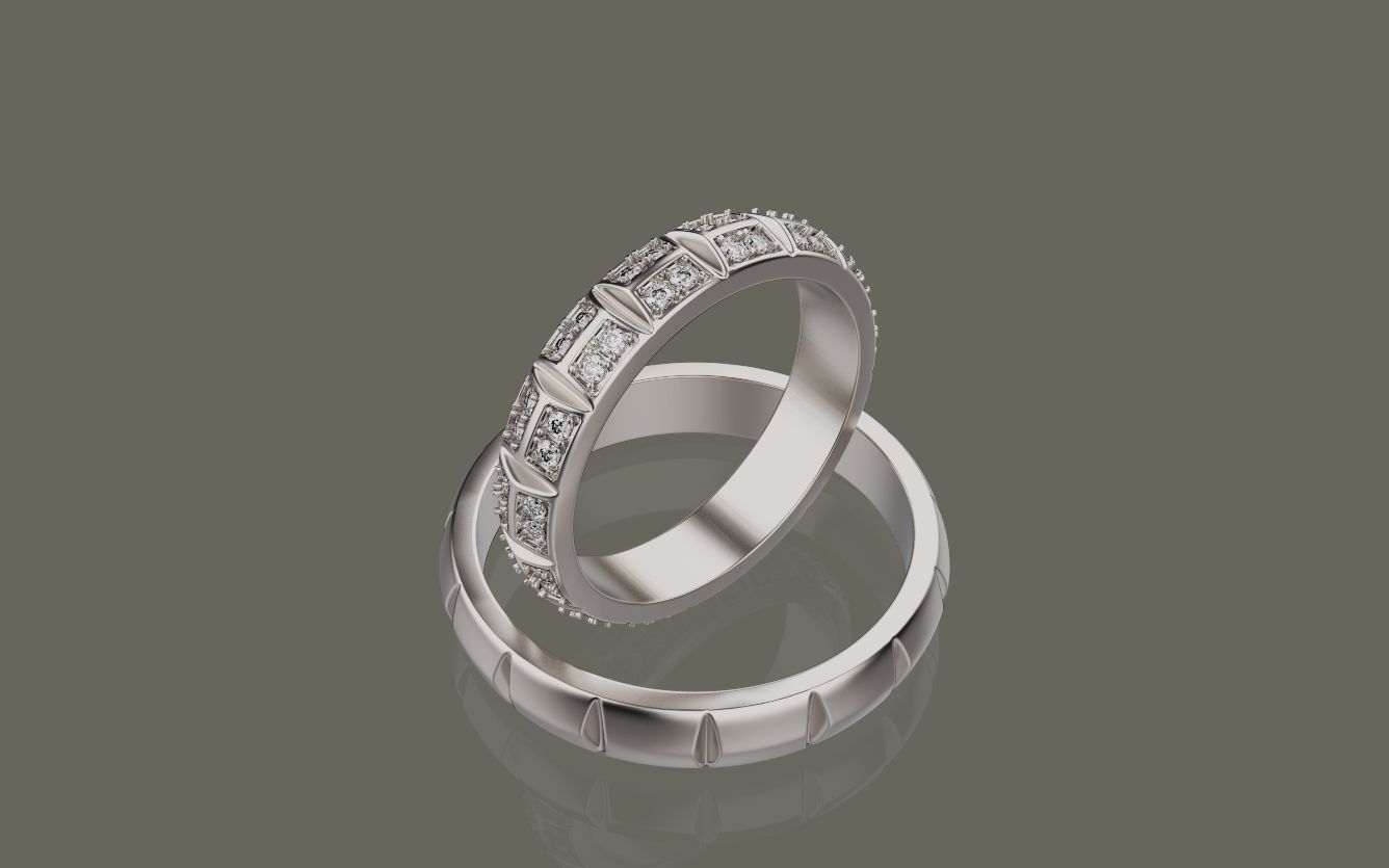 Wedding ring 0081 3D print model_3