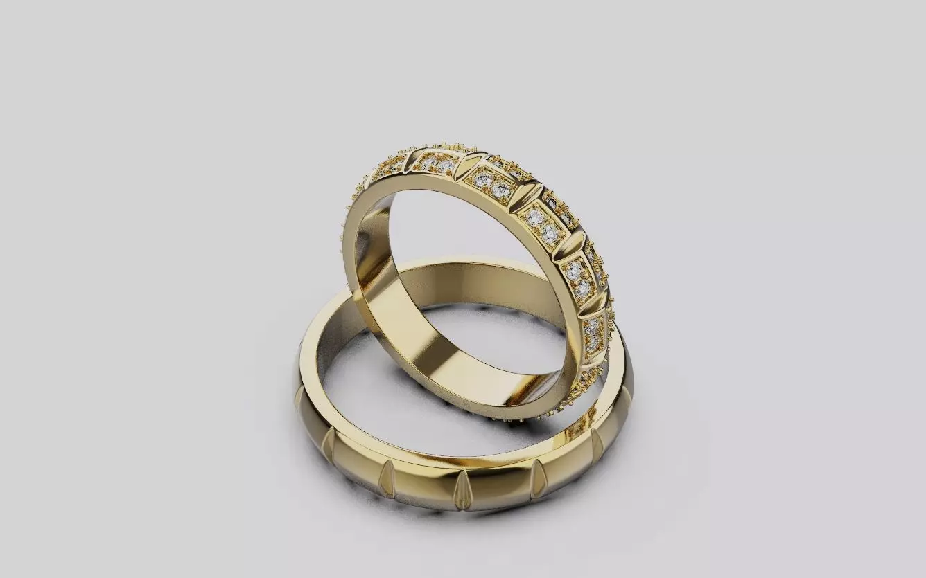 Wedding ring 0081 3D print model_0