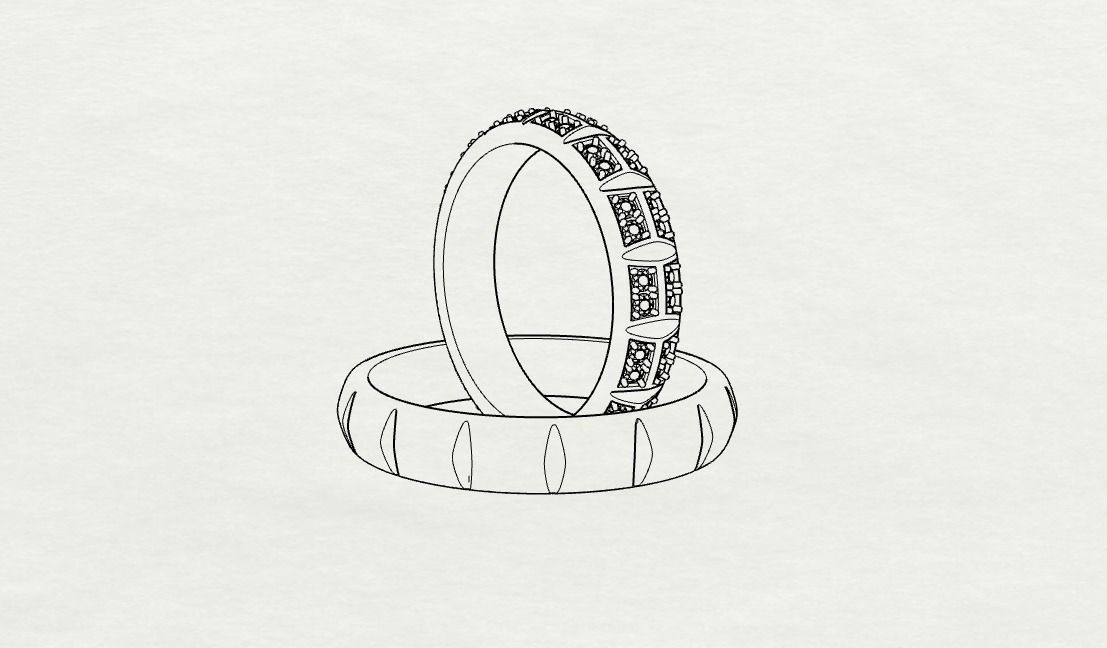 Wedding ring 0081 3D print model_46