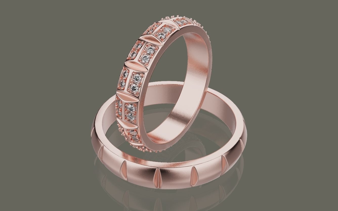 Wedding ring 0081 3D print model_7