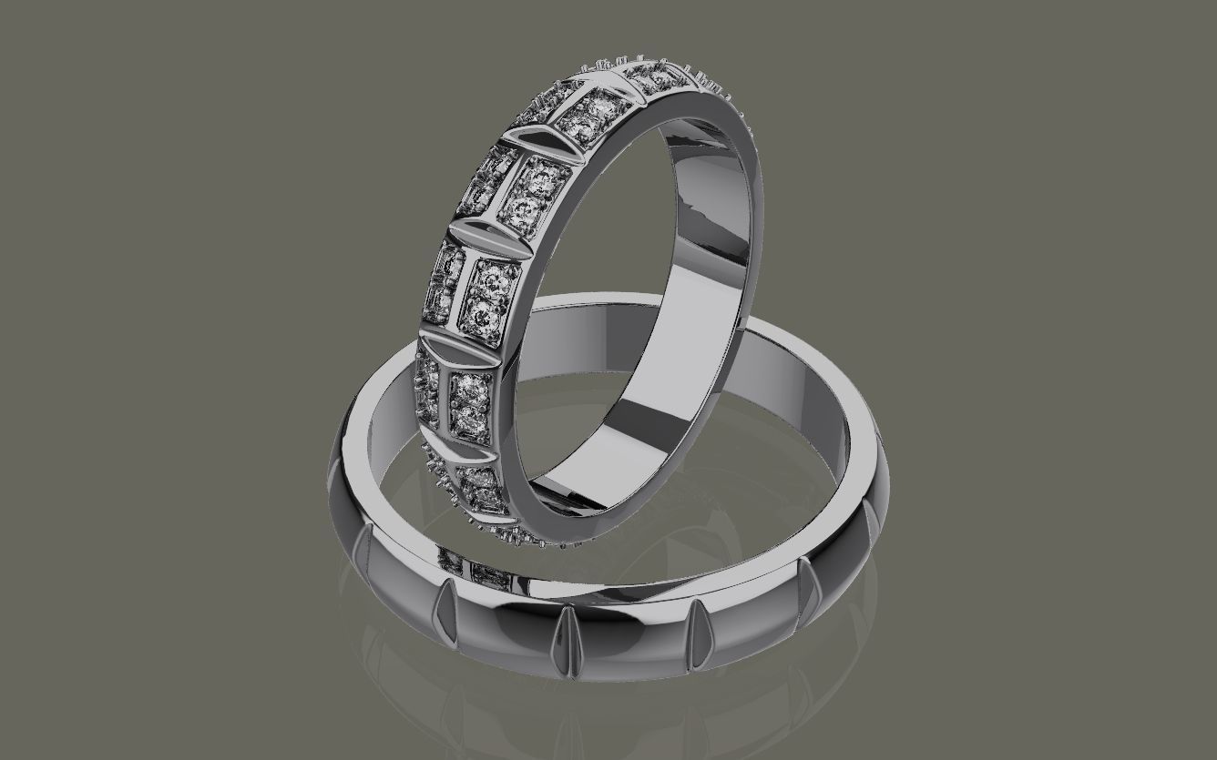 Wedding ring 0081 3D print model_8