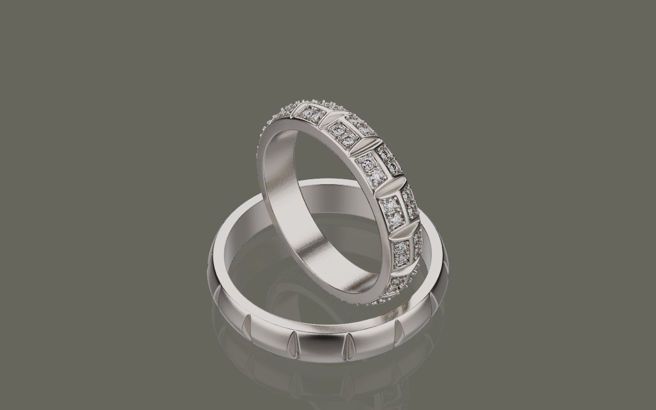 Wedding ring 0081 3D print model_4