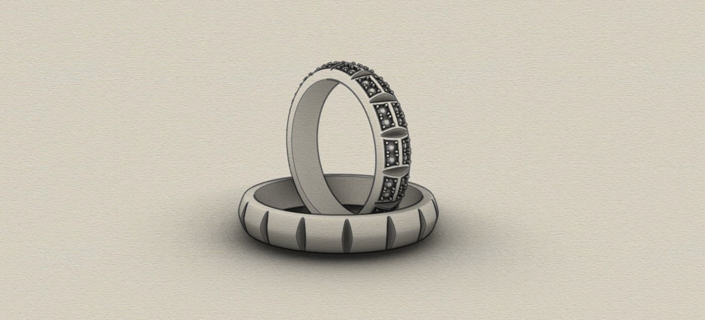 Wedding ring 0081 3D print model_45