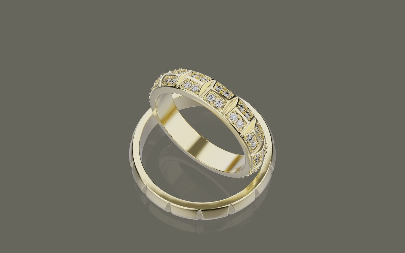 Wedding ring 0081 3D print model_30