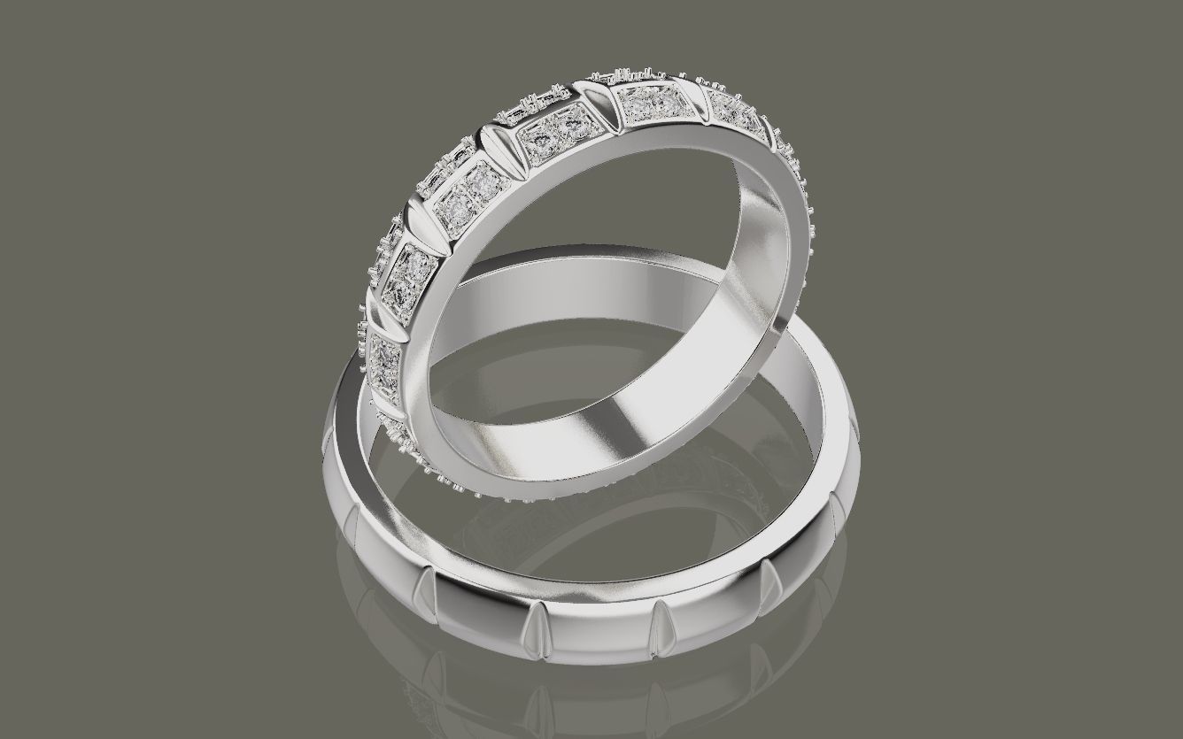 Wedding ring 0081 3D print model_16