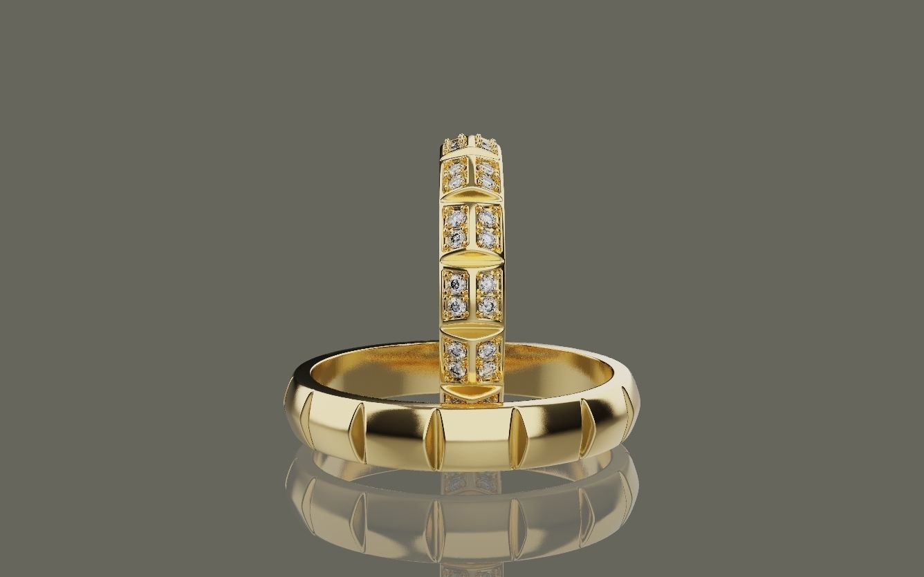 Wedding ring 0081 3D print model_25
