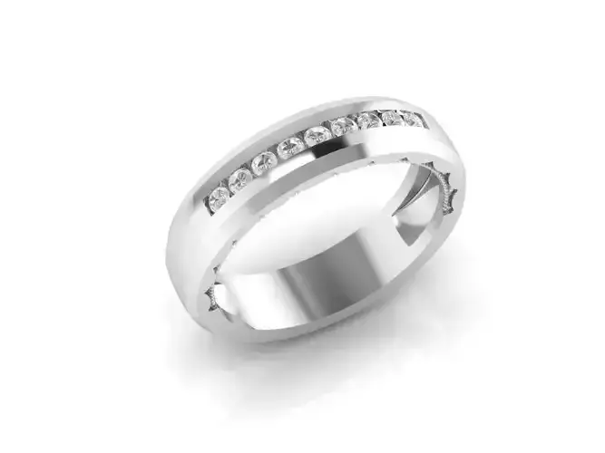 Simple lovers white gold ring 3d model