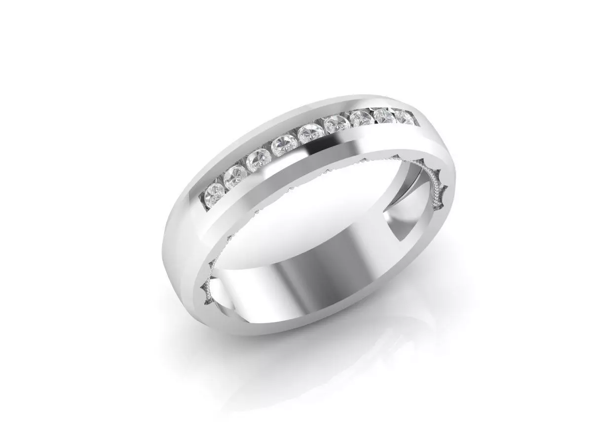 Simple lovers white gold ring 3d model 3D print model_0