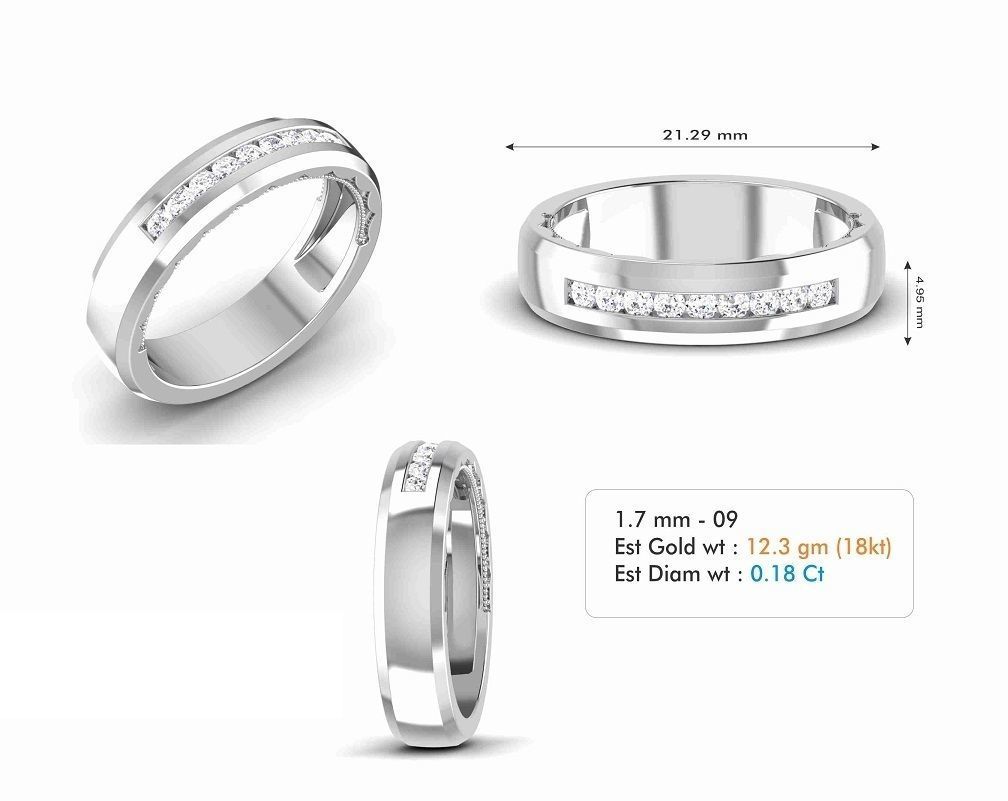 Simple lovers white gold ring 3d model 3D print model_1