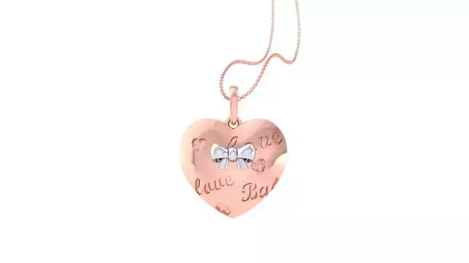 Bow Tie Heart Love Light Weight Kids Pendant Necklace Charms