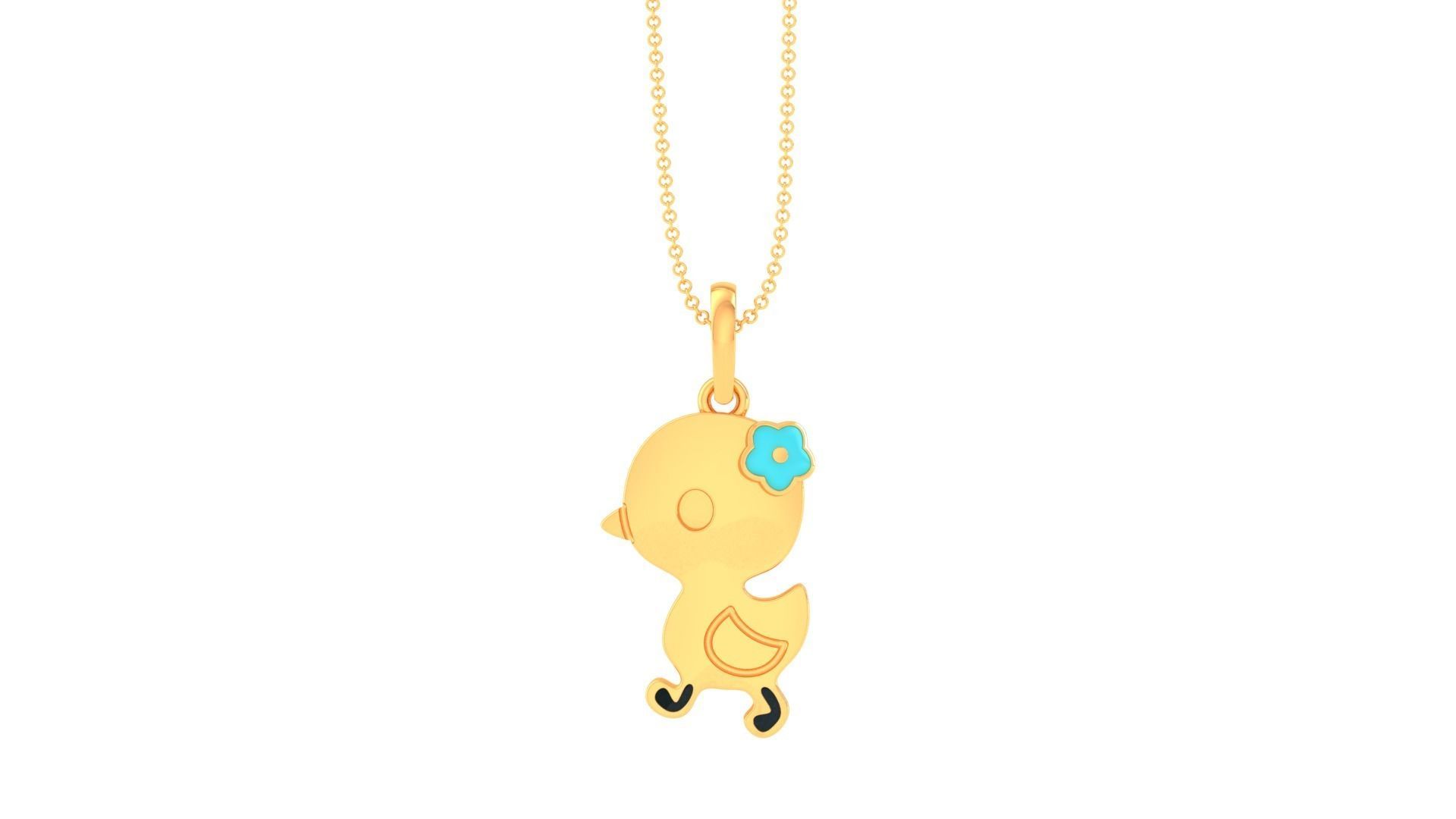 Duck Flower Light Weight Kids Pendant Necklace Charms 3dm stl 3D print model_7