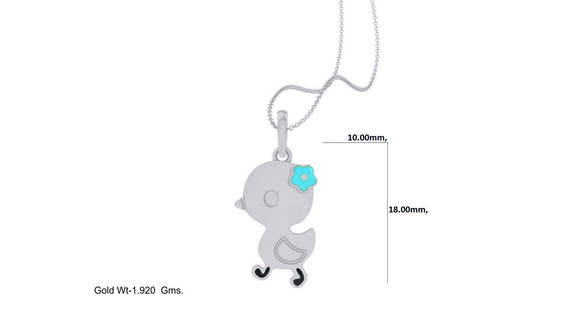 Duck Flower Light Weight Kids Pendant Necklace Charms 3dm stl 3D print model_2