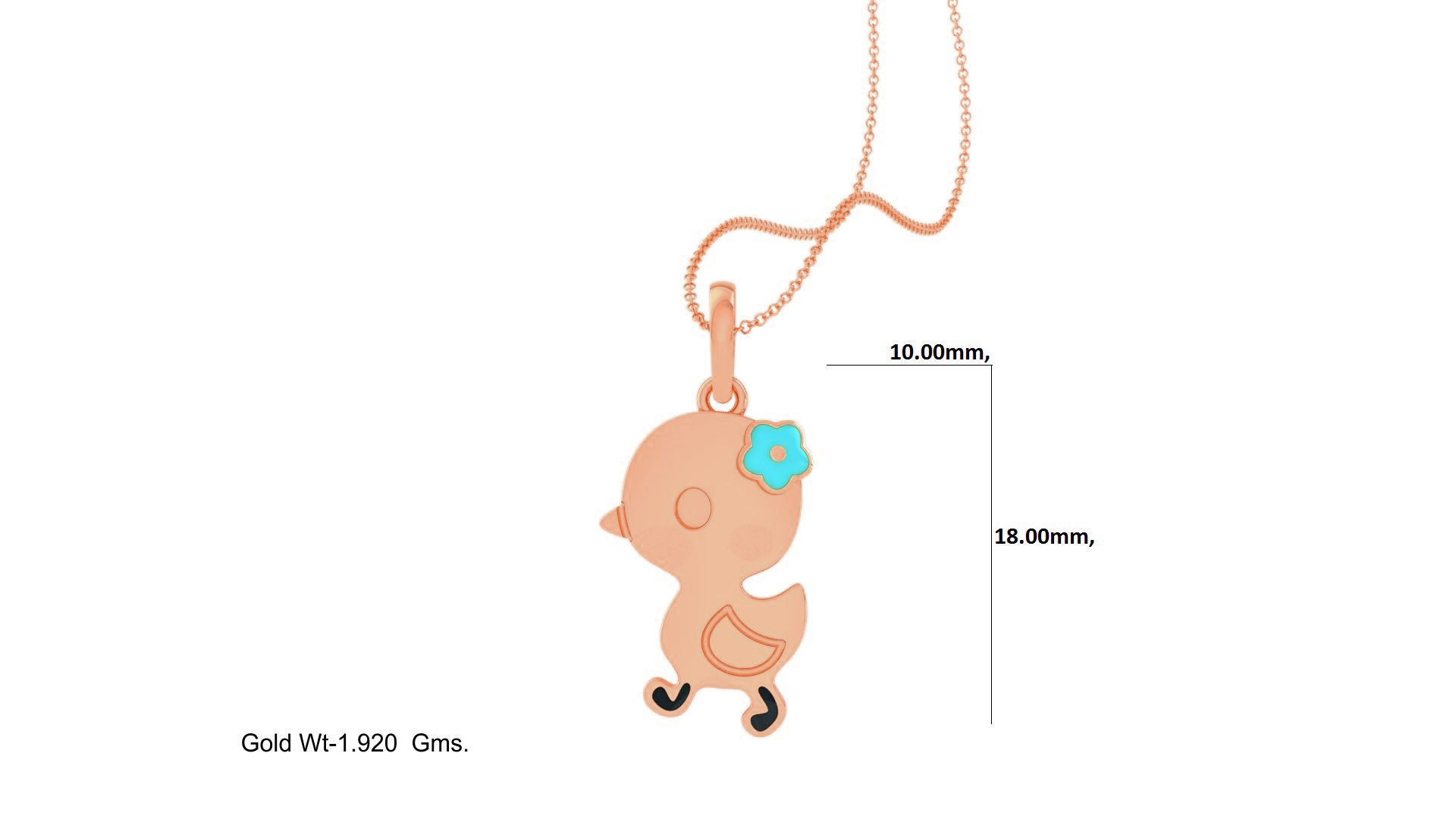 Duck Flower Light Weight Kids Pendant Necklace Charms 3dm stl 3D print model_3