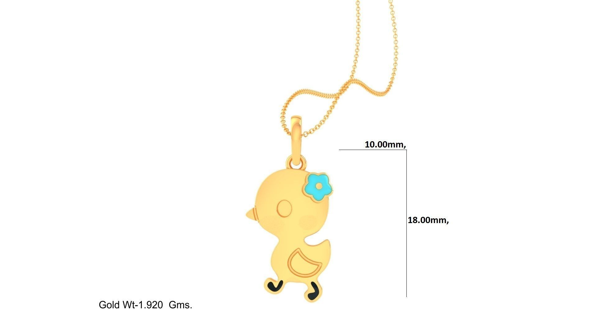 Duck Flower Light Weight Kids Pendant Necklace Charms 3dm stl 3D print model_1