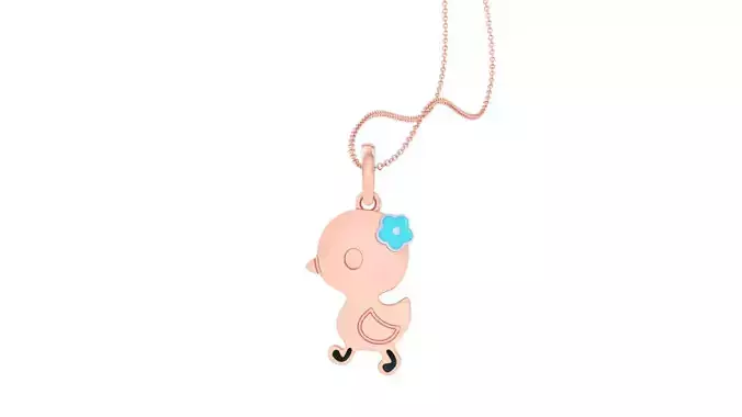 Duck Flower Light Weight Kids Pendant Necklace Charms 3dm stl