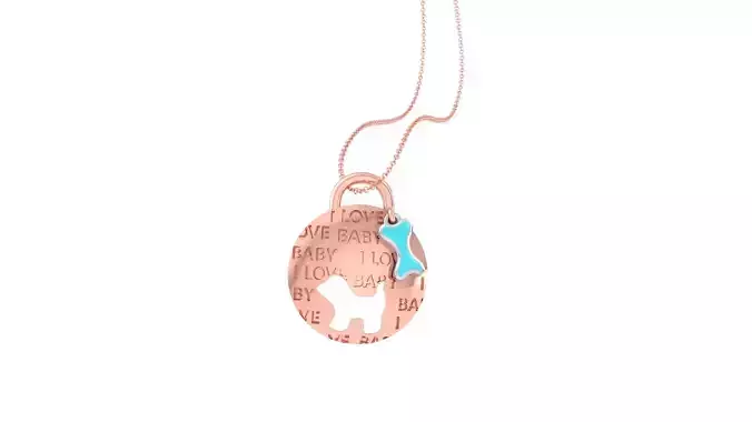 I Love Baby Dog Light Weight Kids Pendant Necklace Charms 3dm 3D print model