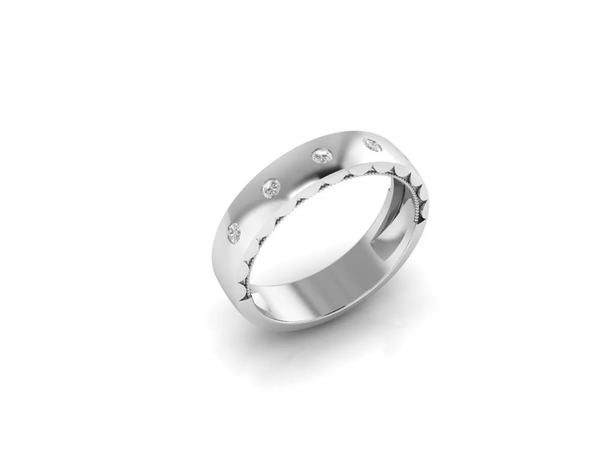 Invisible settings wedding engagement ring 3d model 3D print model_0