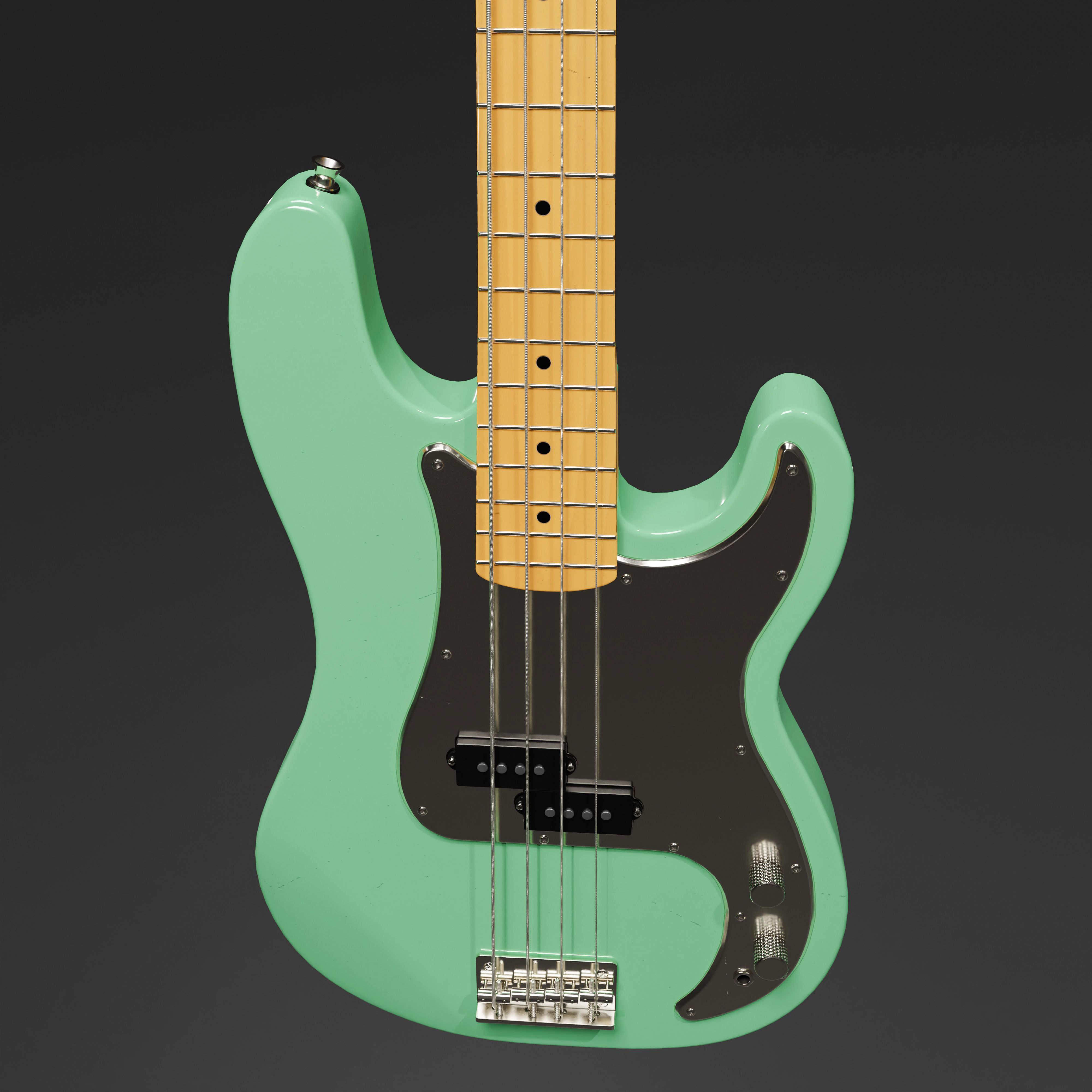 Precision Bass Green and Maple 3D model_5