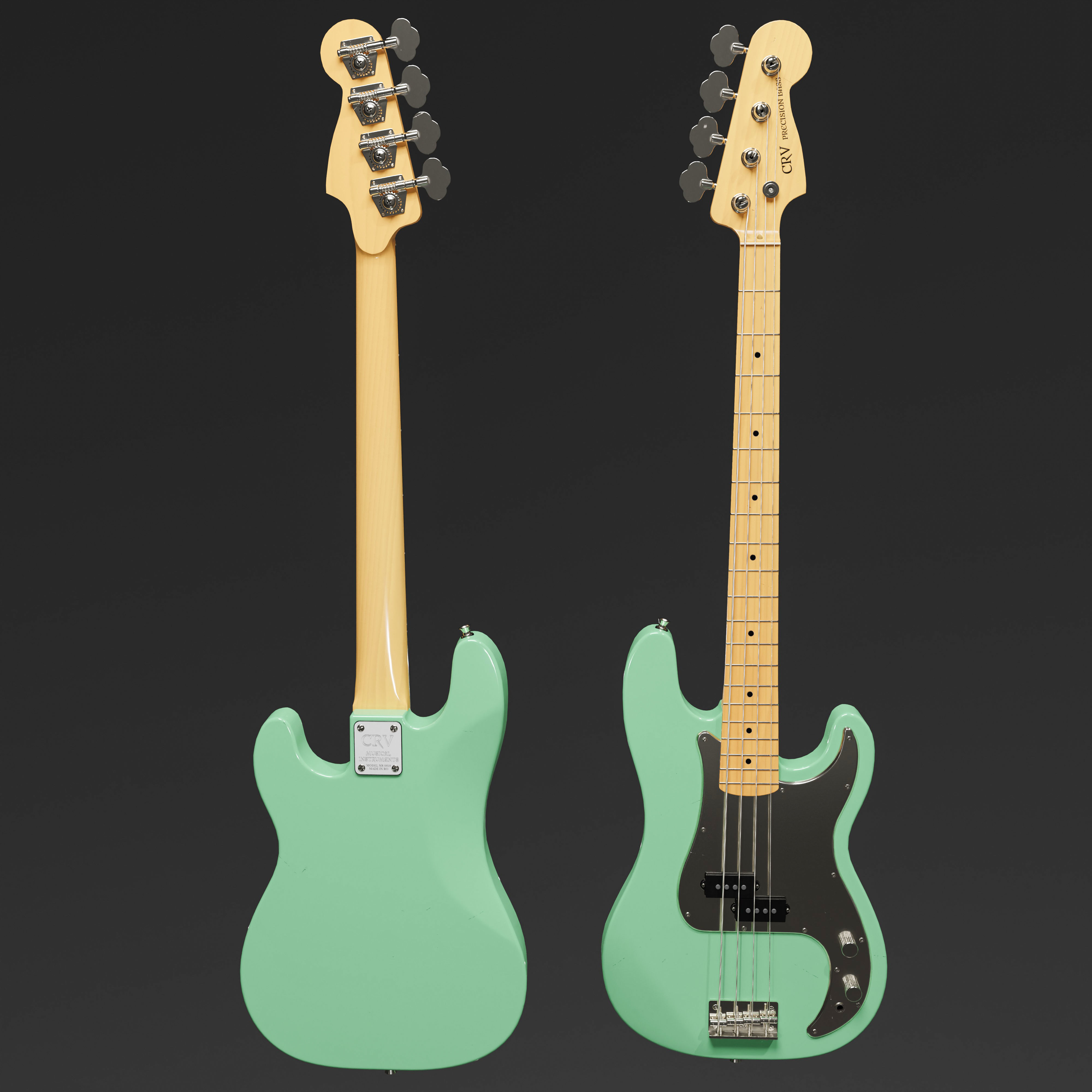 Precision Bass Green and Maple 3D model_1