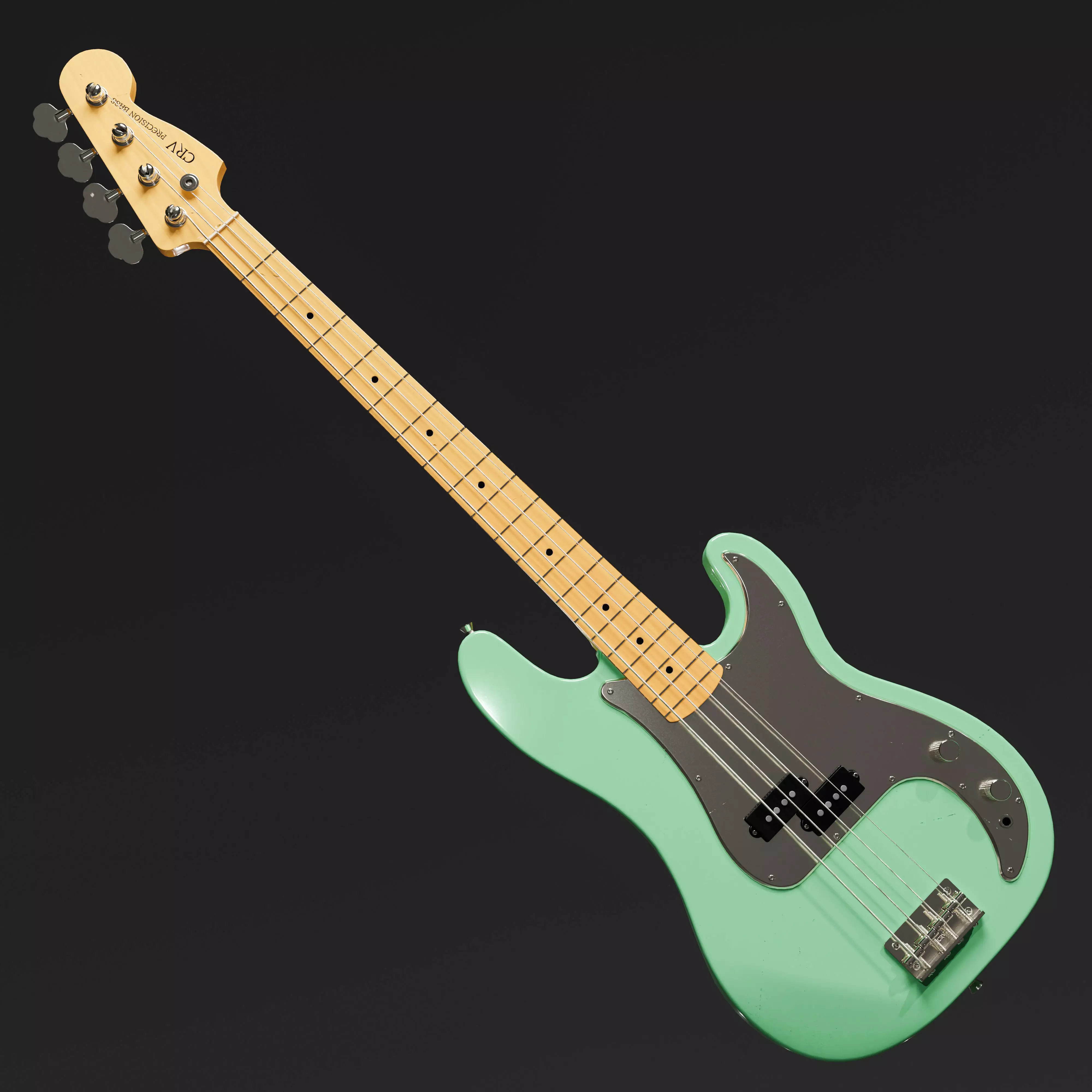 Precision Bass Green and Maple 3D model_0
