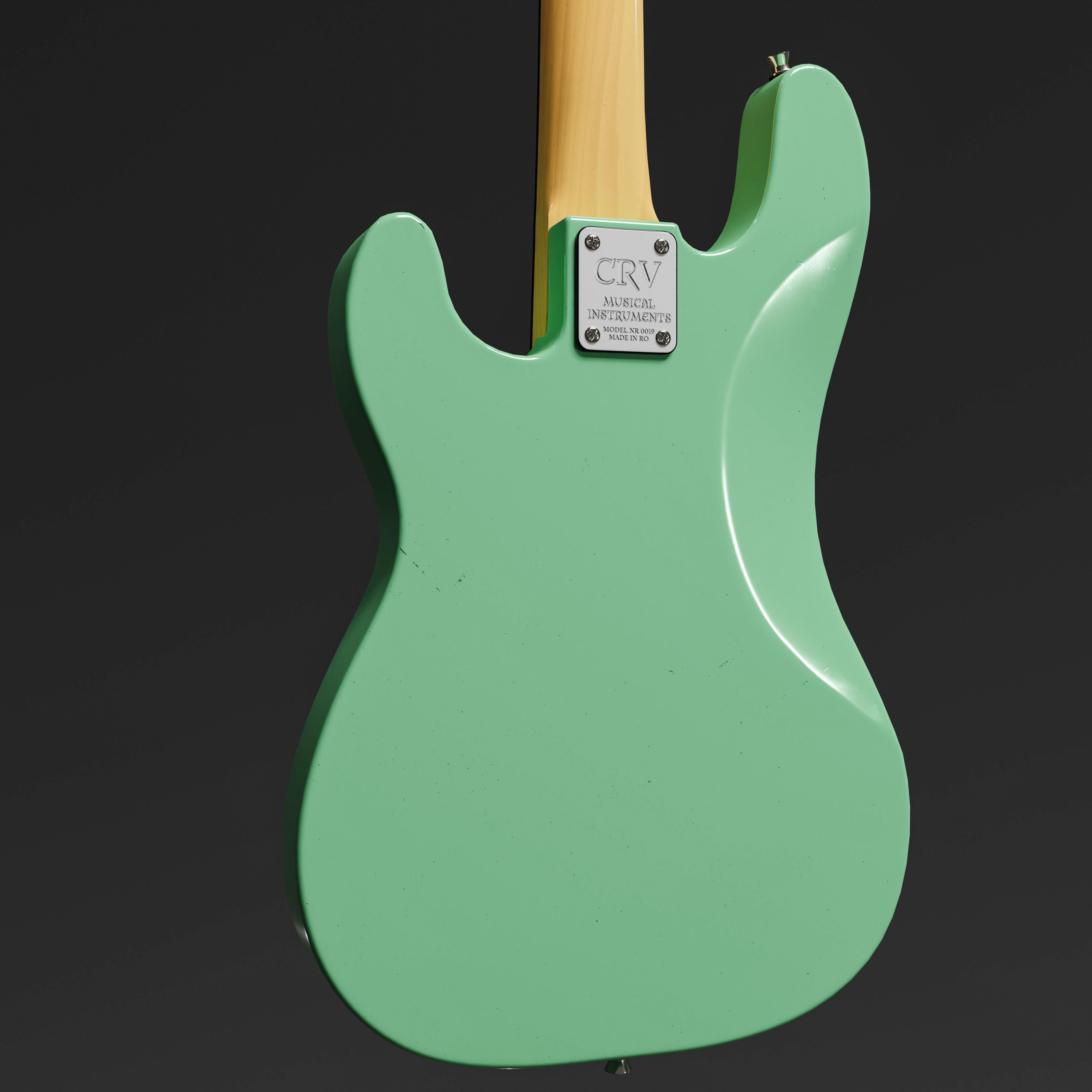 Precision Bass Green and Maple 3D model_3