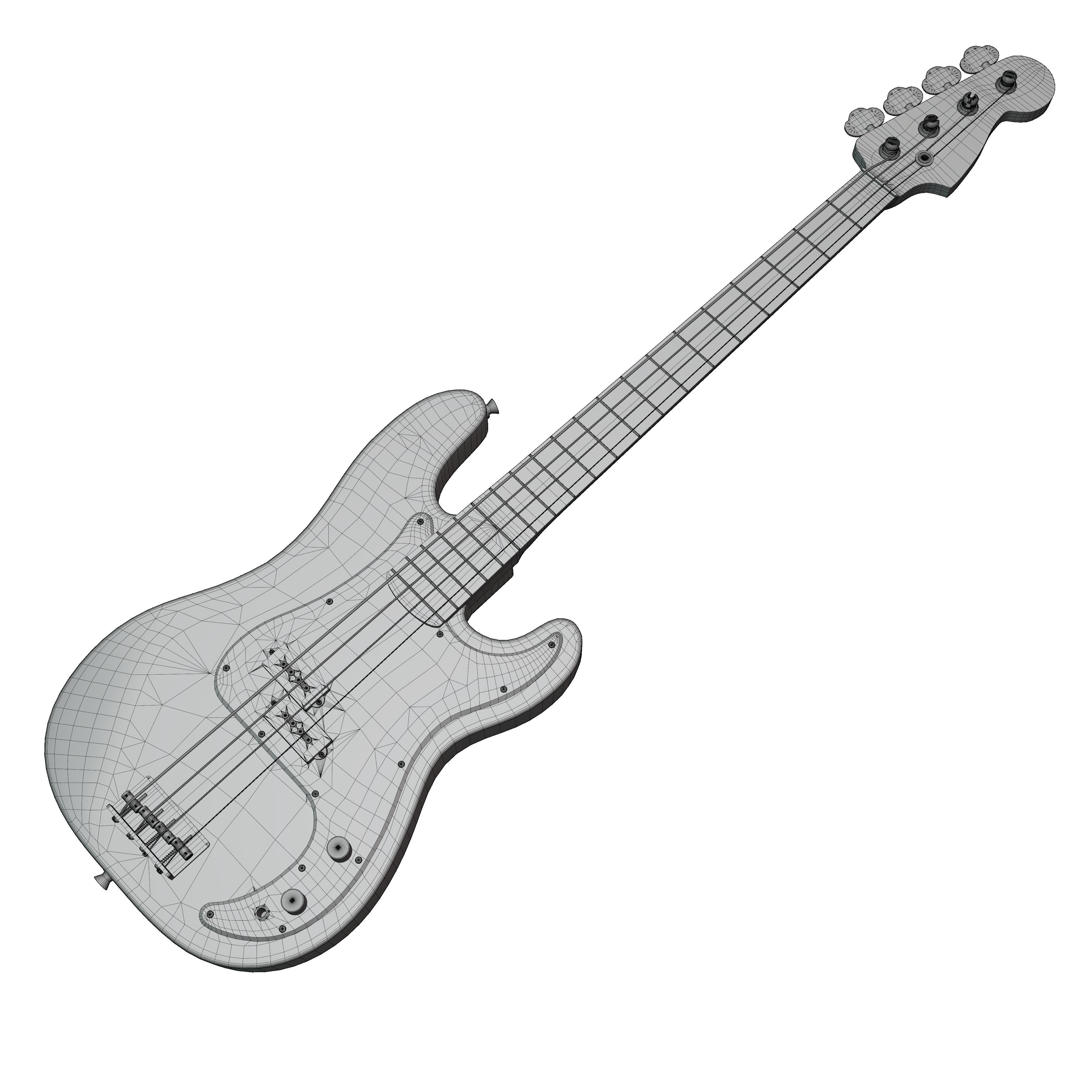 Precision Bass Green and Maple 3D model_7