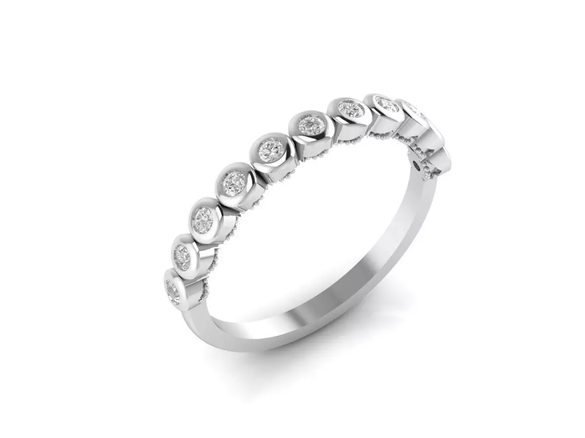 Bezel Bubble diamond platinum ring cad file 3D print model_0