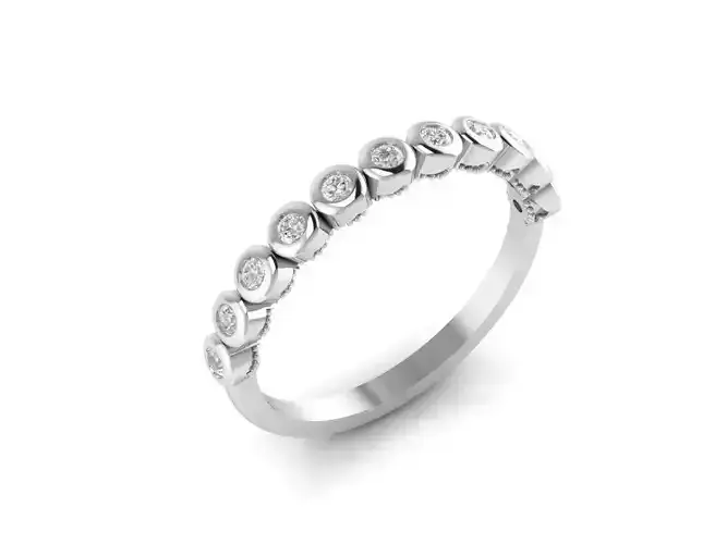 Bezel Bubble diamond platinum ring cad file 3D print model