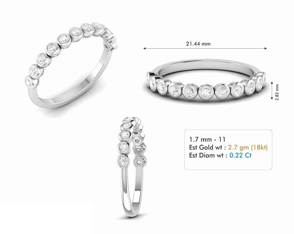 Bezel Bubble diamond platinum ring cad file 3D print model_1