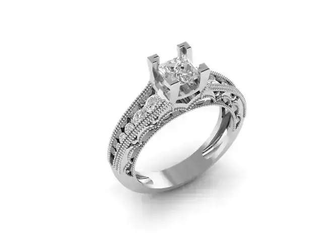 Ron Rosen Engagement wedding ring 3d cad file