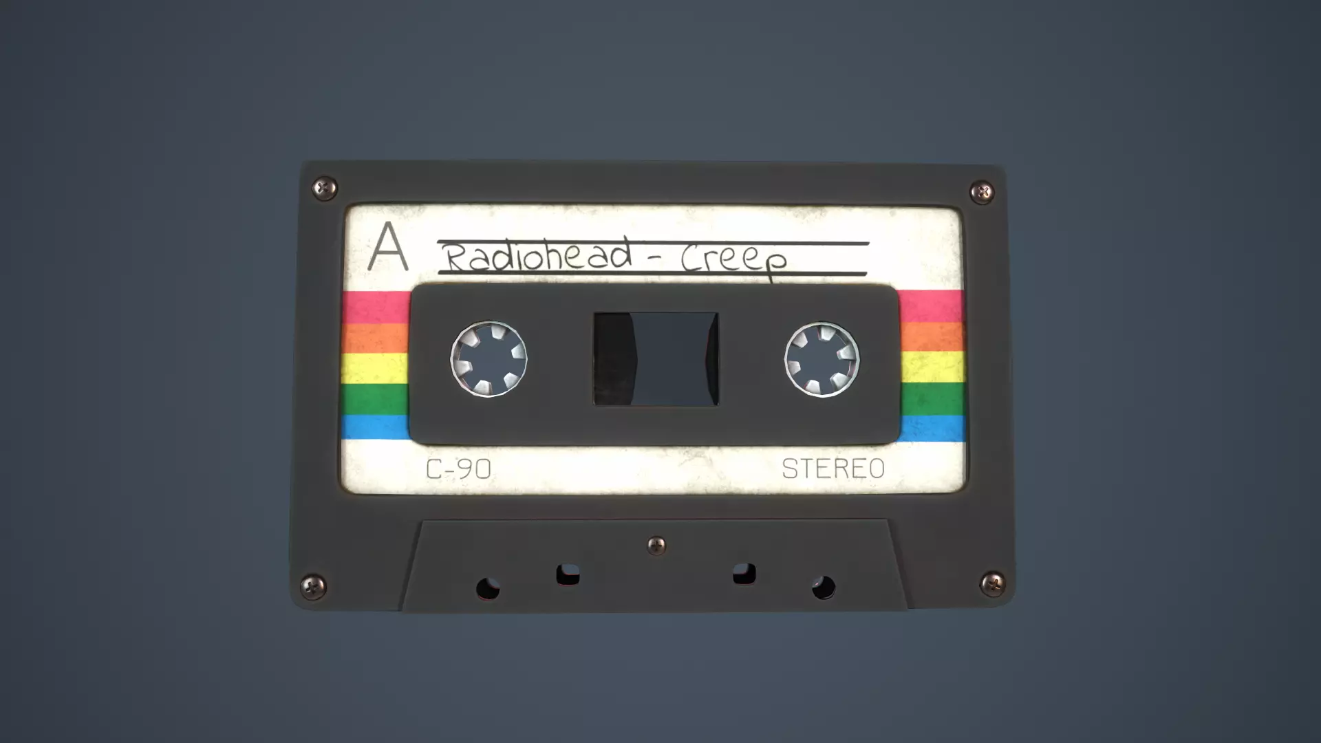 Vintage Cassette Tape Low-poly 3D model