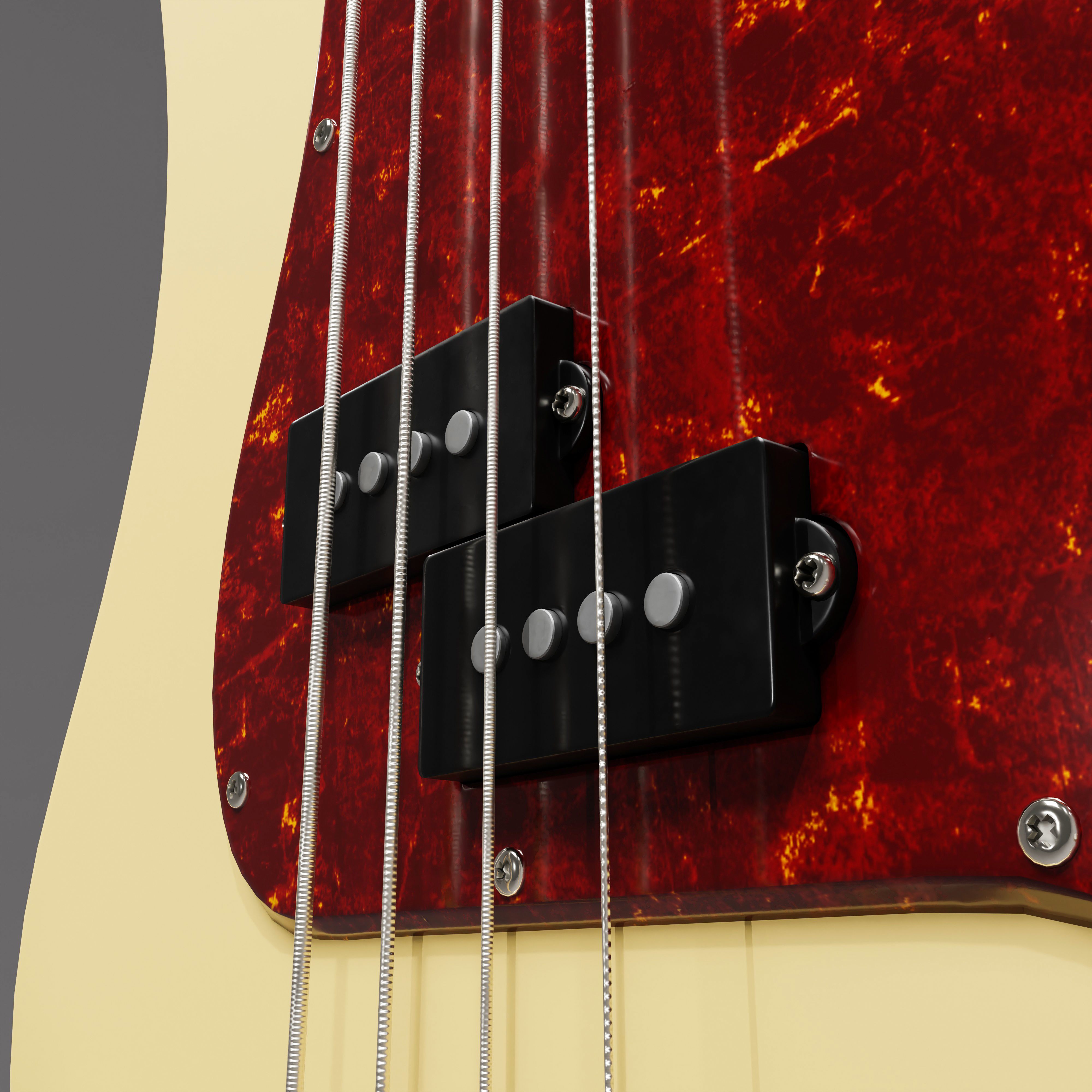 Precision Bass - Cream Rosewood 3D model_6