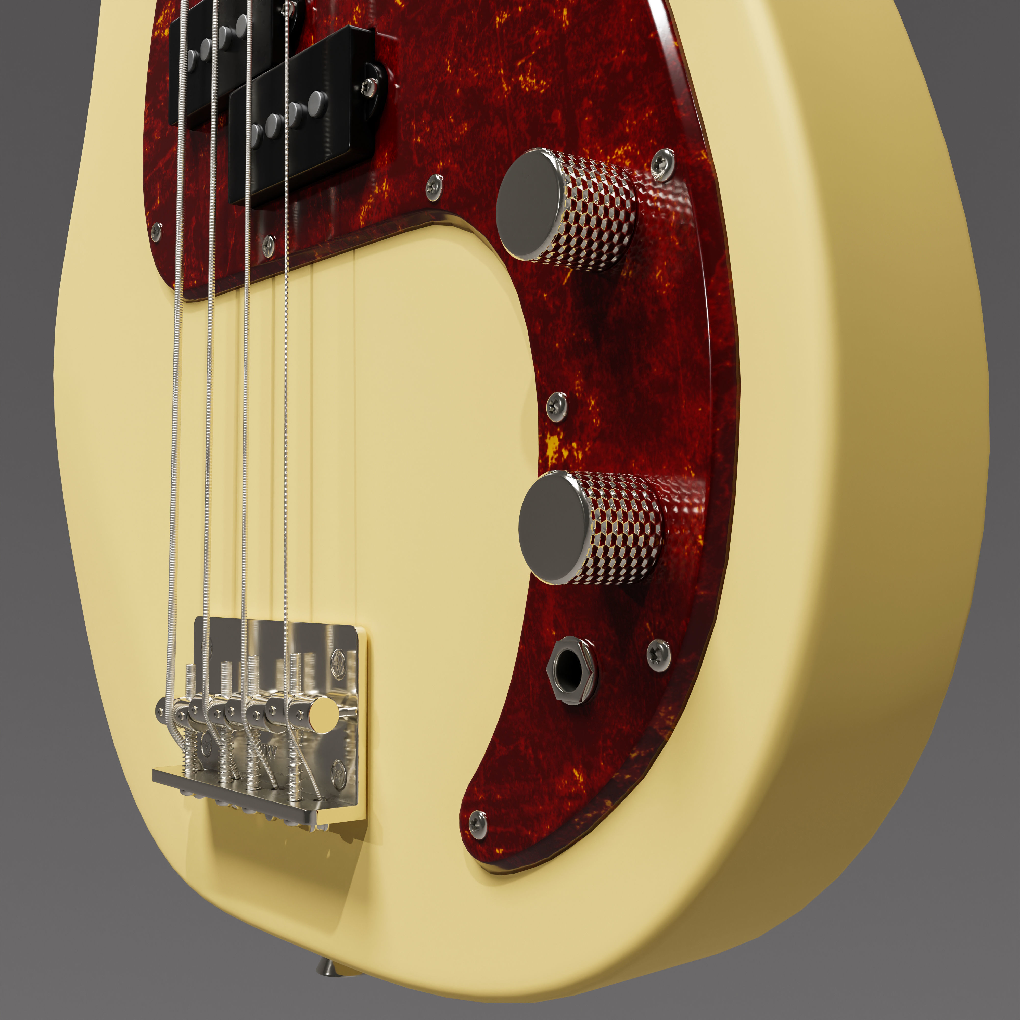 Precision Bass - Cream Rosewood 3D model_4