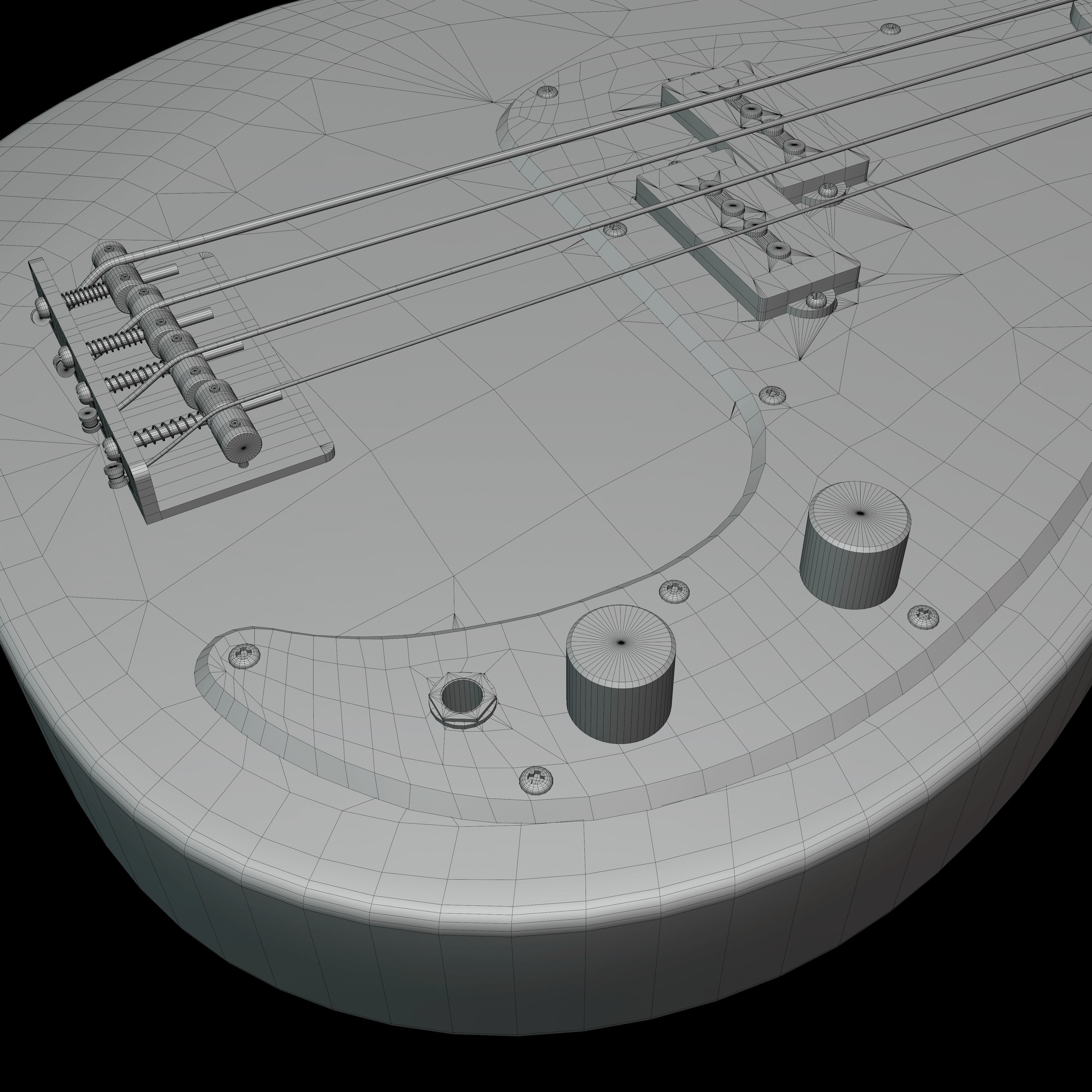 Precision Bass - Cream Rosewood 3D model_12