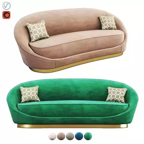 Selini three seat sofa 3D model