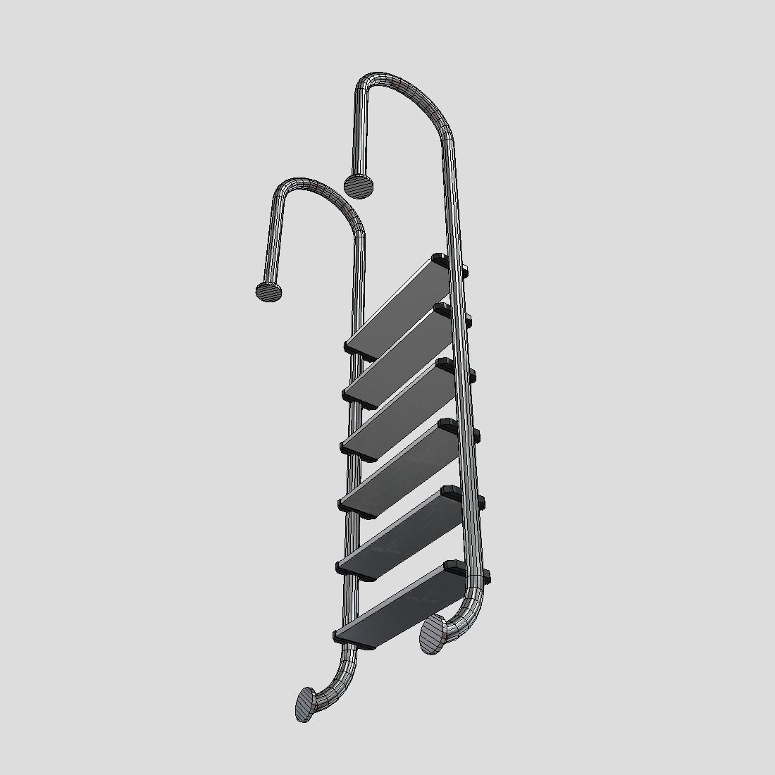 Pool Ladder 2 Low-poly 3D model_10