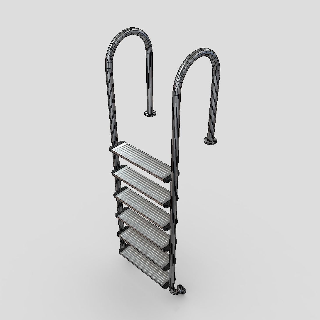 Pool Ladder 2 Low-poly 3D model_6