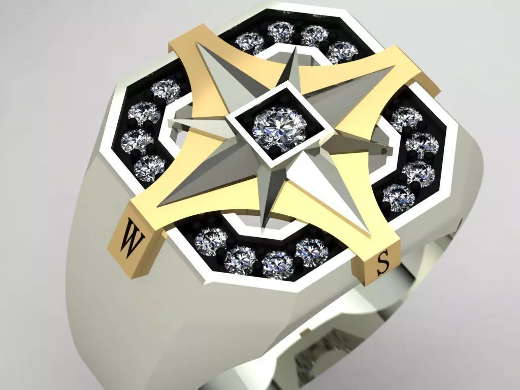 compass ring 3D print model