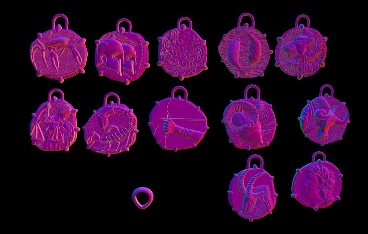zodiac signs 3D print model_6