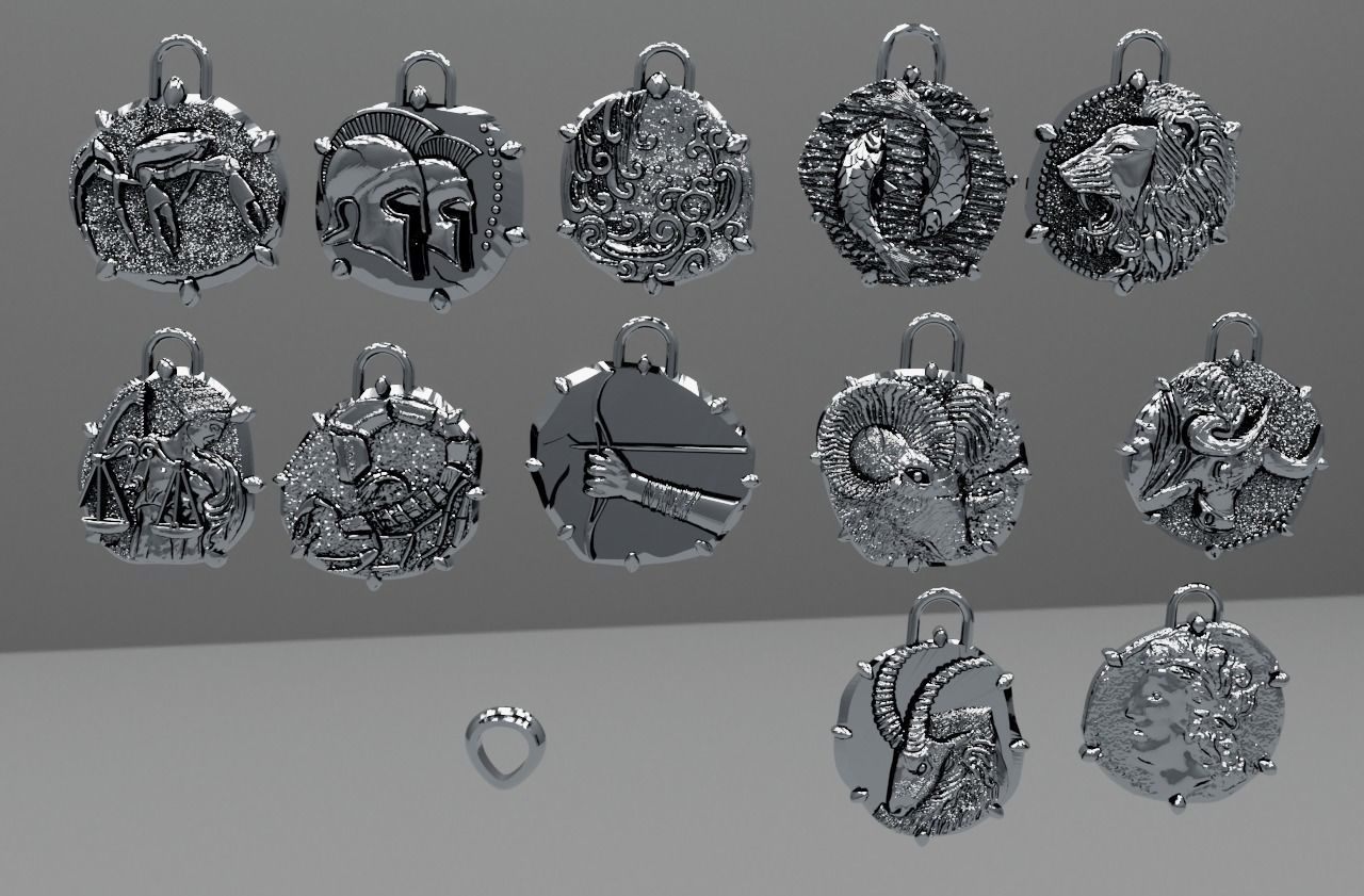 zodiac signs 3D print model_2