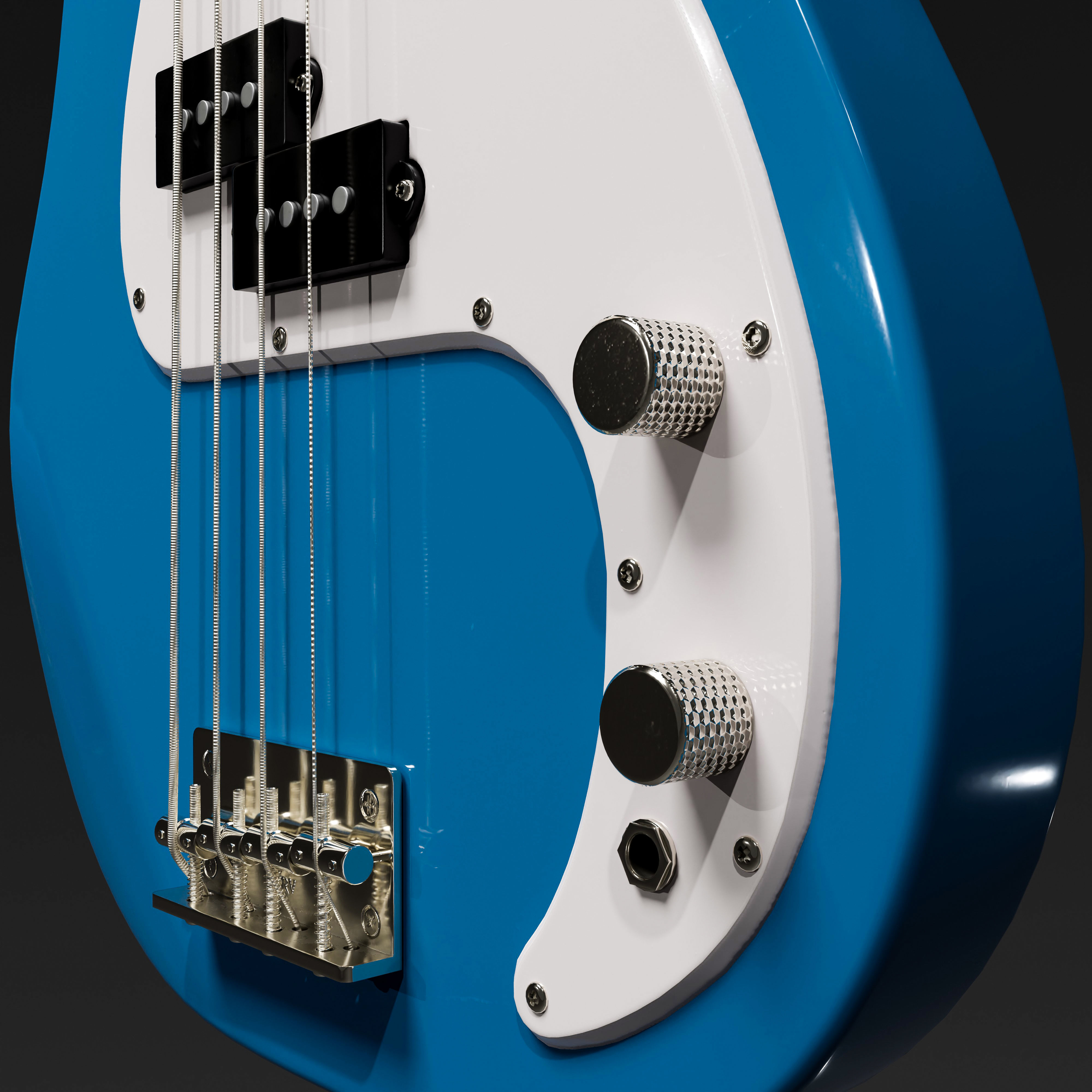Precision Bass Blue Rosewood 3D model_4