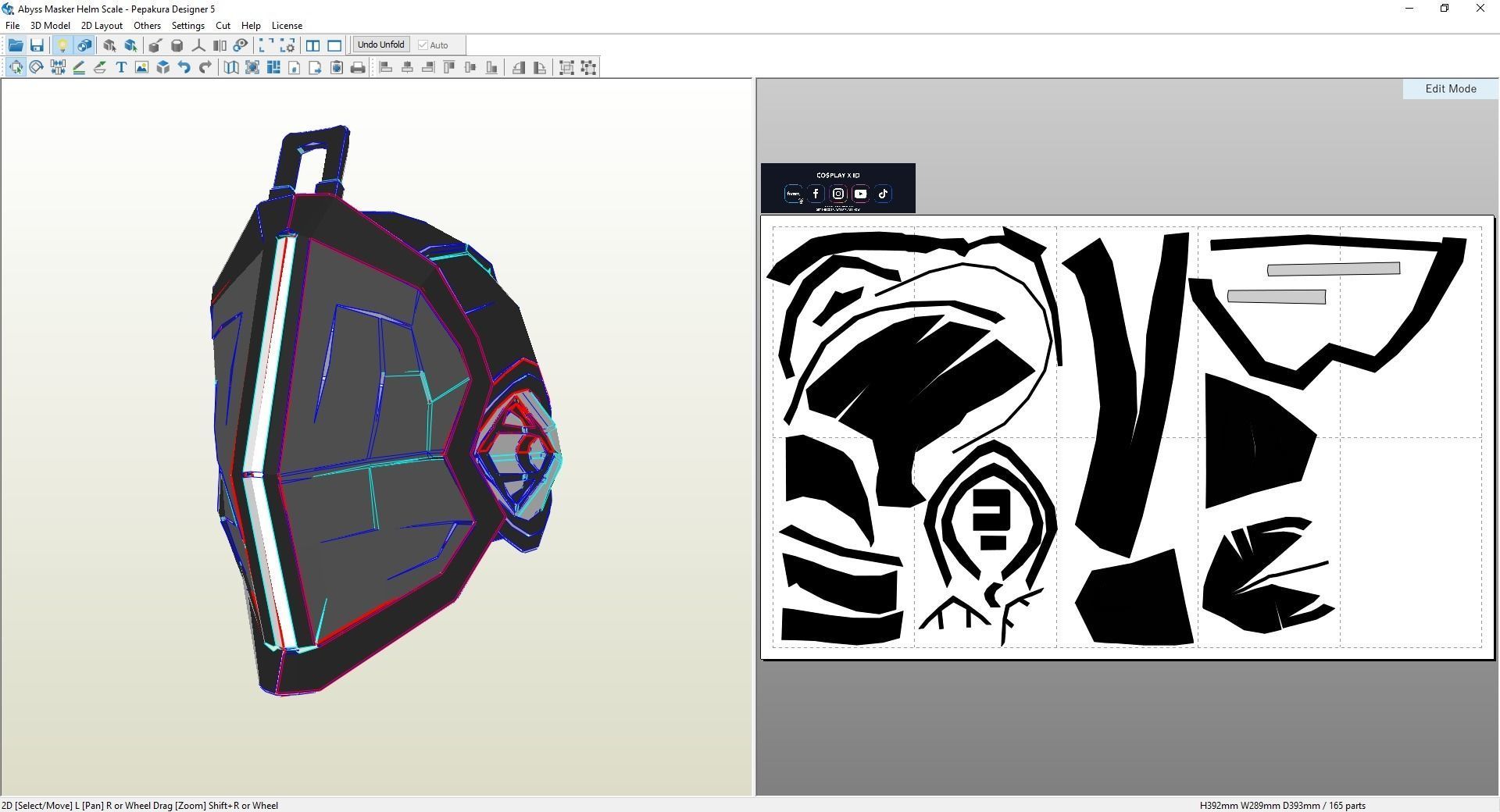 Bondrewd Made in Abyss Helmet Pepakura Template Foam Unfold  3D print model_2