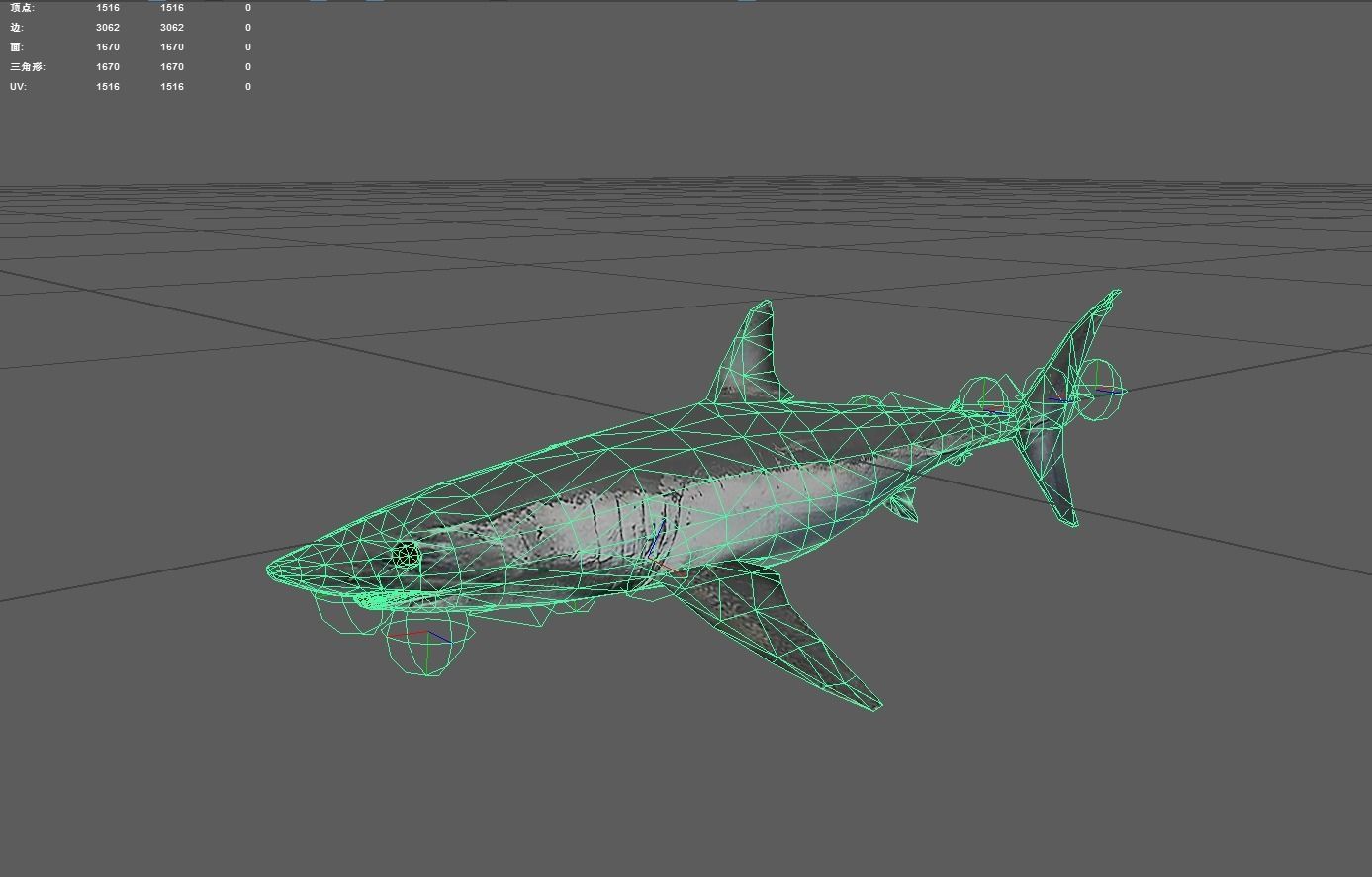 Shortfinmakoshark Low-poly 3D model_6