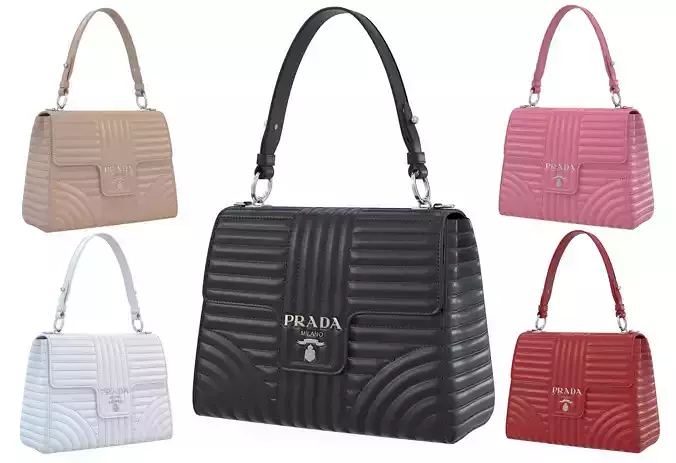 Prada Diagramme Handle Bag Low-poly 3D model