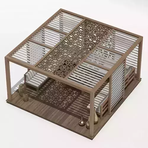 Wood Pattern Gazebo  3D model