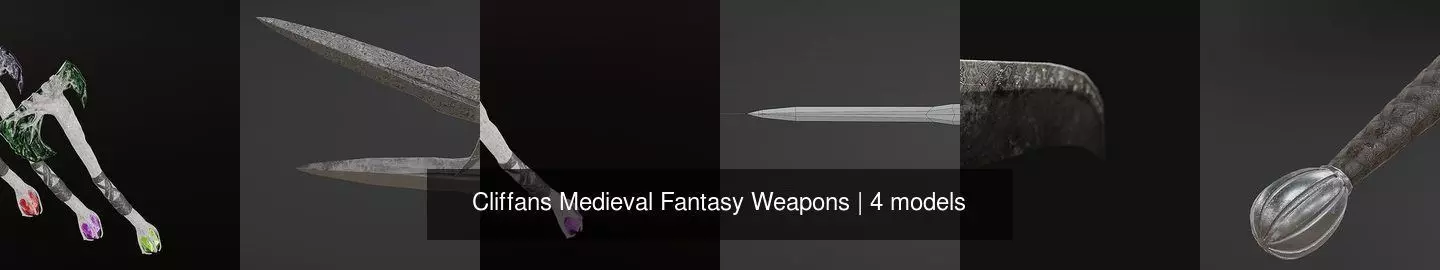 Cliffans Medieval Fantasy Weapons 3D Model Collection_0