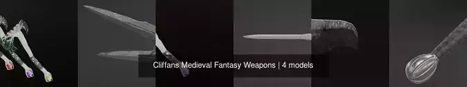 Cliffans Medieval Fantasy Weapons 3D Model Collection