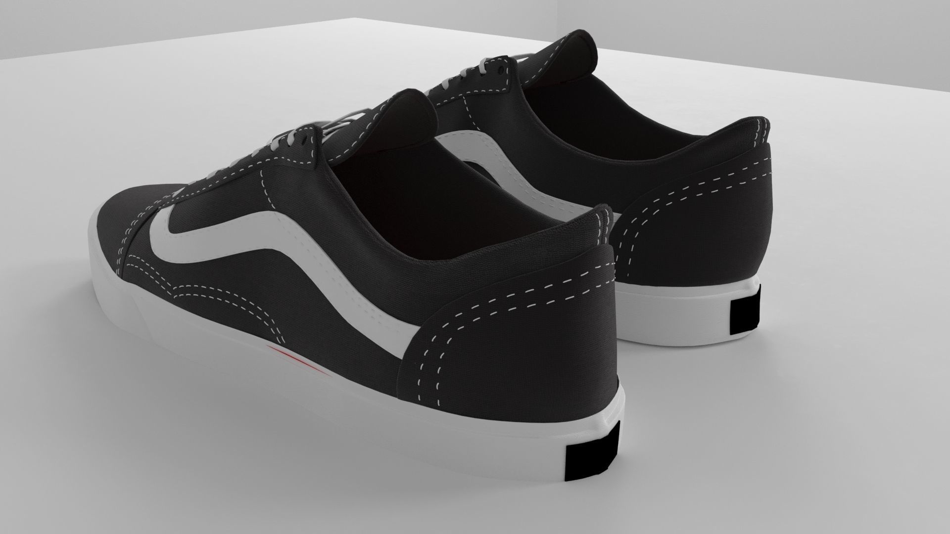 Vans Old Skool black 3D model_4